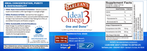 Ideal Omega3 by Barlean's Organic Oils 30 Softgels recommendations and supplement facts label