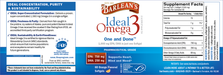Ideal Omega3 by Barlean's Organic Oils 60 Softgels recommendations and supplement facts label