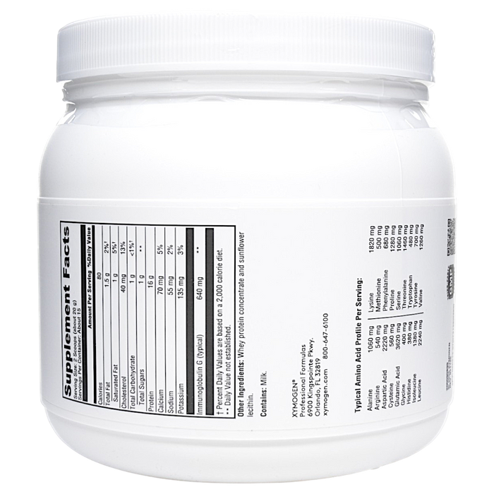 Xymogen's IgG Pure 15 servings supplement facts
