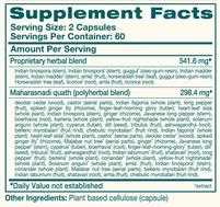 ImmunoCare 120 Capsules by Himalayan Wellness supplement facts label

