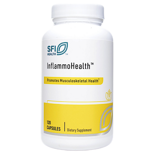 Bottle of Klaire Labs/SFI Health's InflammoHealth 120 capsules