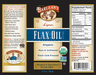 Lignan Flax Oil by Barlean's Organic Oils 8 fl oz supplement facts and reccomendations label