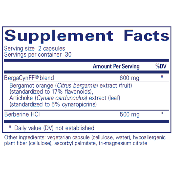 Lipid Support Complex 60 Capsules by Pure Encapsulations supplement facts label

