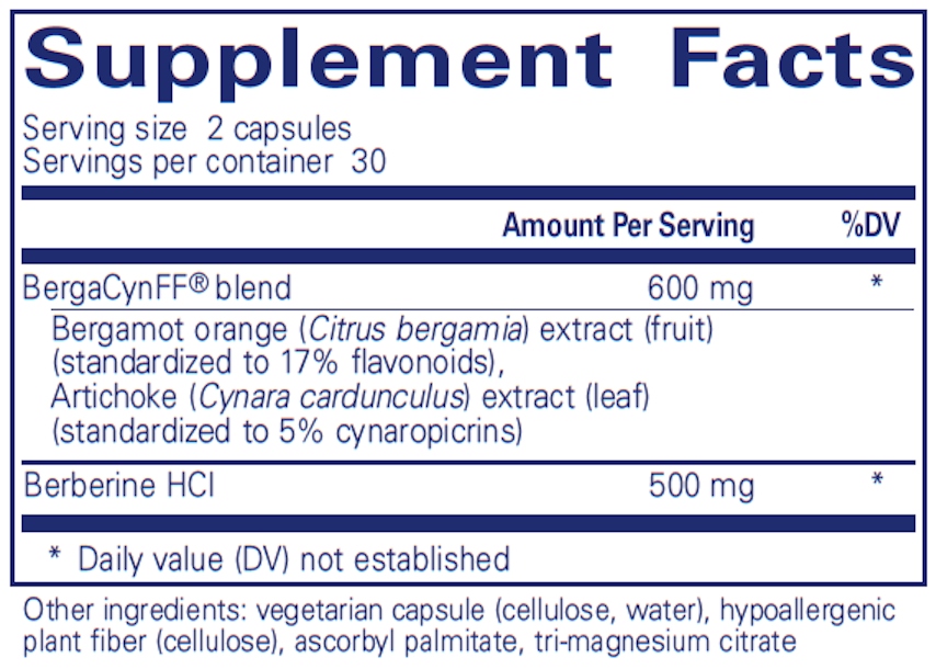 Lipid Support Complex 60 Capsules by Pure Encapsulations supplement facts label
