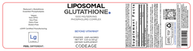 Liposomal Glutathione Powder 1000 mg Unflavored 60 Servings by CodeAge information facts label
