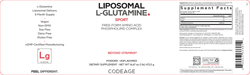 Liposomal L-Glutamine Powder Unflavored 90 Servings
information label
