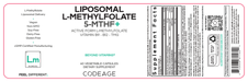 Liposomal L-Methylfolate 5-MTHF+ 60 Capsules by CodeAge information label
