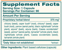 LiverCare 90 Capsules by Himalaya Wellness supplement facts label


