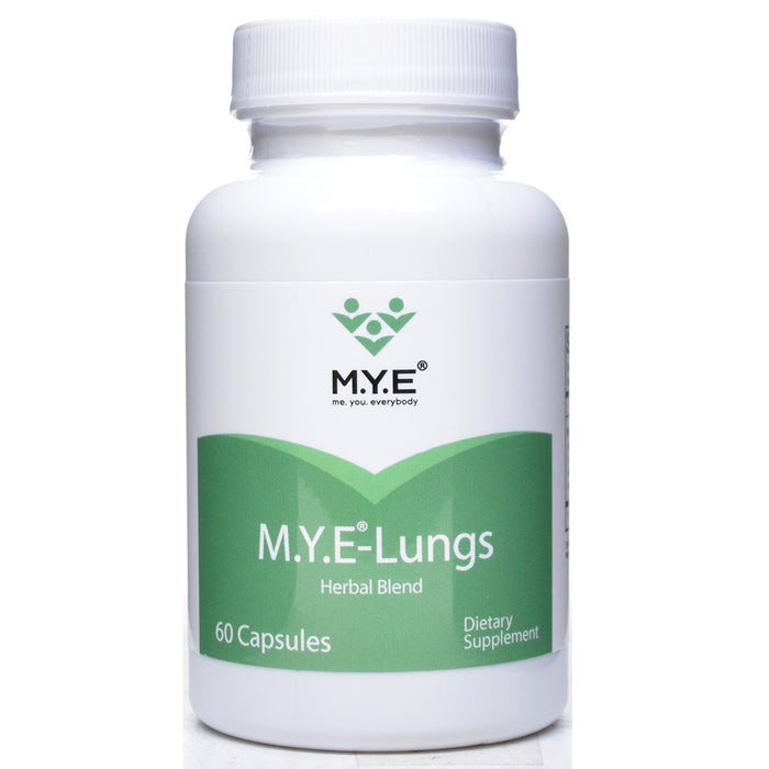 Supplement bottle labeled 'M.Y.E-Lungs' on a white background