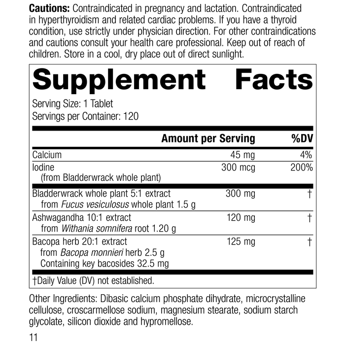 Thyroid Complex, 120 Tablets, Rev 10 Supplement Facts