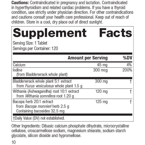 Thyroid Complex, 120 Tablets, Rev 10 Supplement Facts