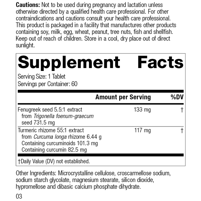 Turmeric Forte, 60 Tablets, Rev 03 Supplement Facts