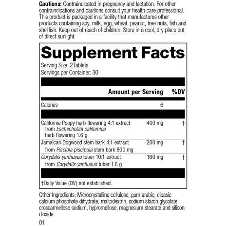 Nervagesic, Rev 01 Supplement Facts