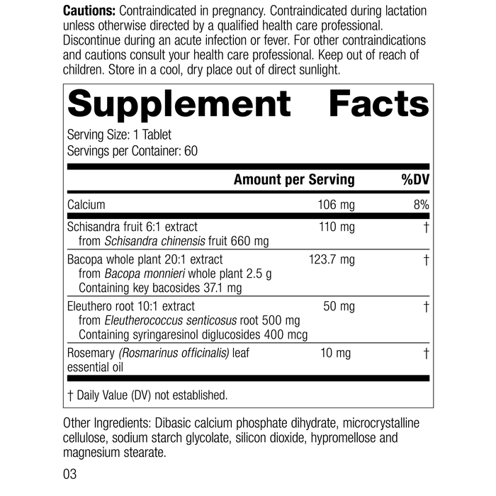 Bacopa Complex, Rev 03 Supplement Facts