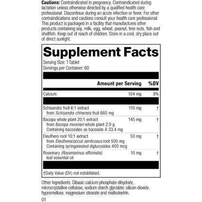 Bacopa Complex, Rev 01 Supplement Facts