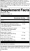 supplement fact label