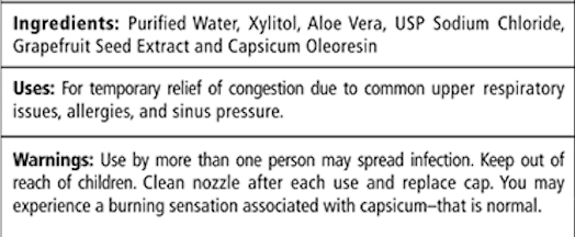 MAX Nasal Spray with Capsicum 1.5 fl oz by Xlear label
