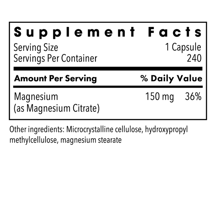 Magnesium Citrate 150 mg by Metabolic Maintenance