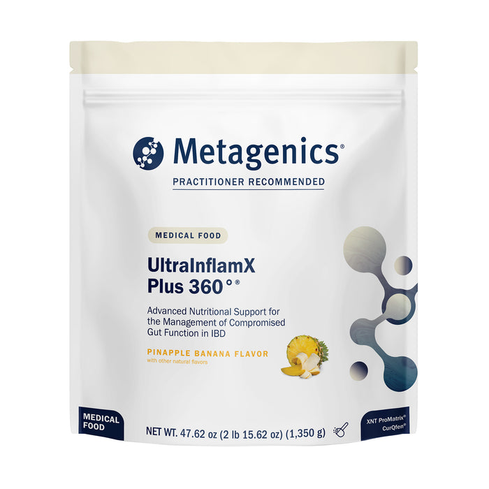 Metagenics UltrainflamX Plus 360 medical food package on a white background
