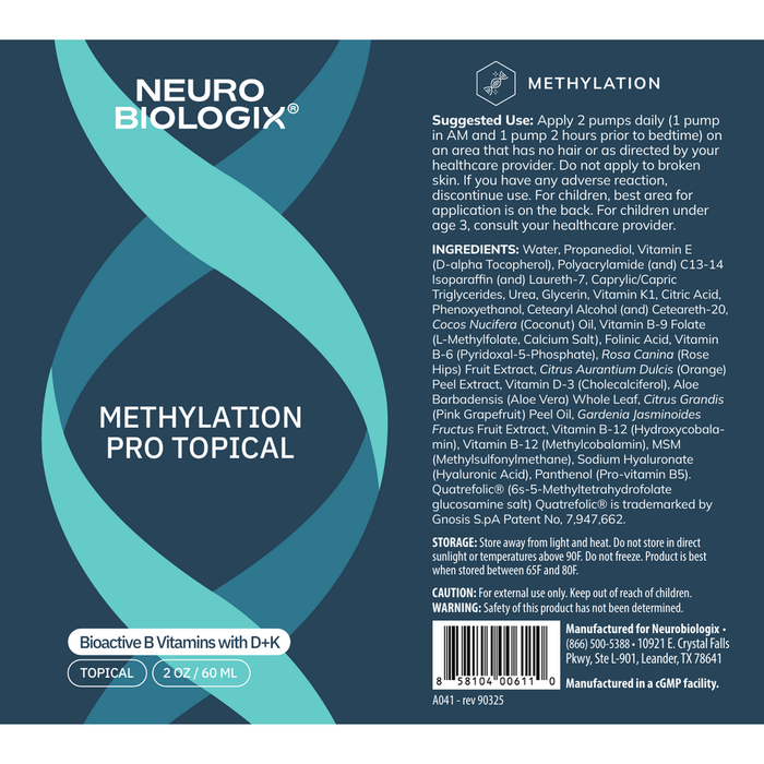 Methylation Pro Topical 2 oz by Neurobiologix Recommendations