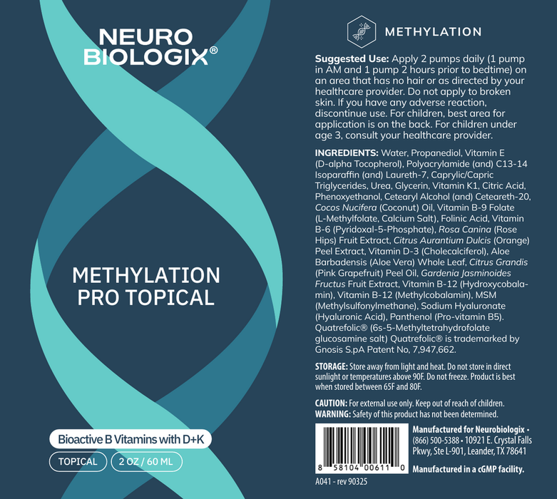 Methylation Pro Topical 2 oz by Neurobiologix Recommendations