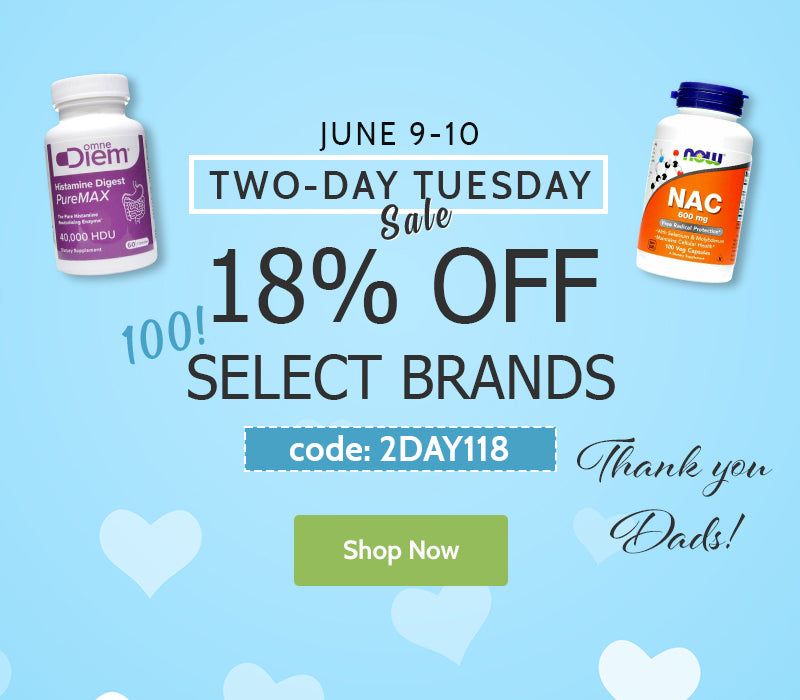 Promotional banner for a two-day sale with vitamins on a blue background