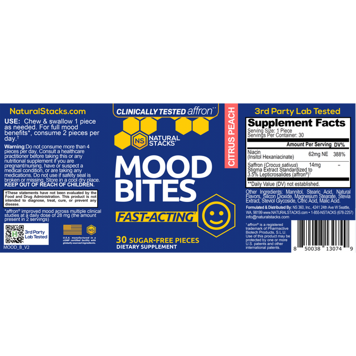 Mood Bites 30 Pieces by Natural Stacks recommendations label