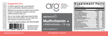 Multivitamin + 15 mg L-Methylfolate 30 Capsules by MethylPro Supplement Facts Label