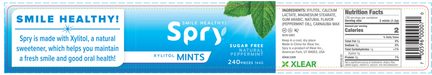 Natural Xylitol Mints by Xlear Peppermint label