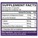 Neuro Calm and Rebalance 60 Capsules by Neurobiologix Supplement Facts Label