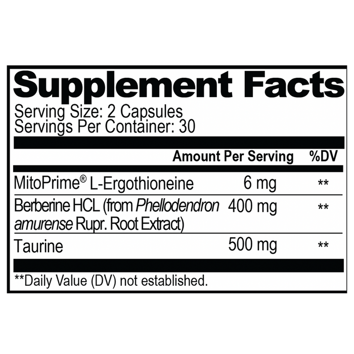 Neuro Life 60 Capsules by Natural Stacks  supplement facts label 