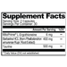 Neuro Life 60 Capsules by Natural Stacks  supplement facts label 