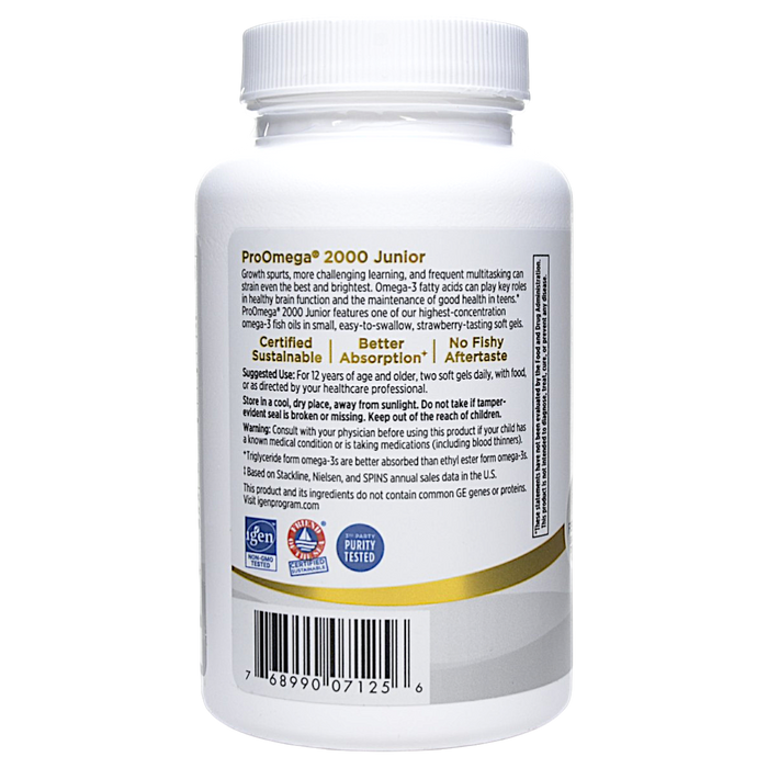 Nordic Naturals' ProOmega 2000 Jr 60 softgels Suggested Use