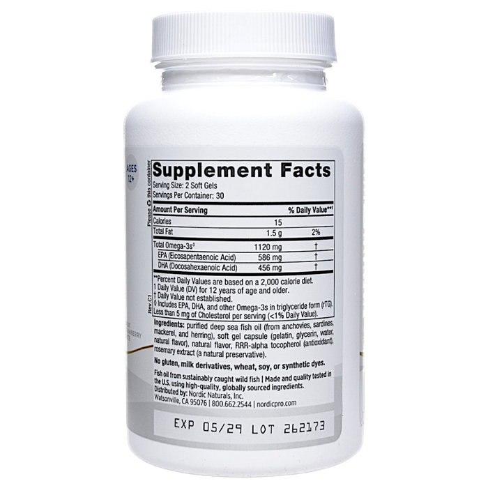 Nordic Naturals' ProOmega 2000 Jr 60 softgels Supplement Facts
