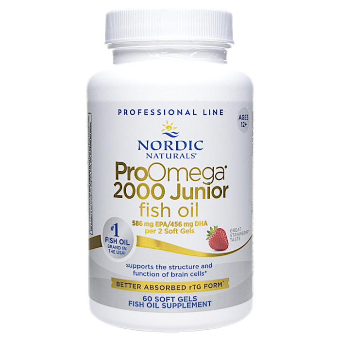 Bottle of Nordic Naturals' ProOmega 2000 Jr 60 softgels