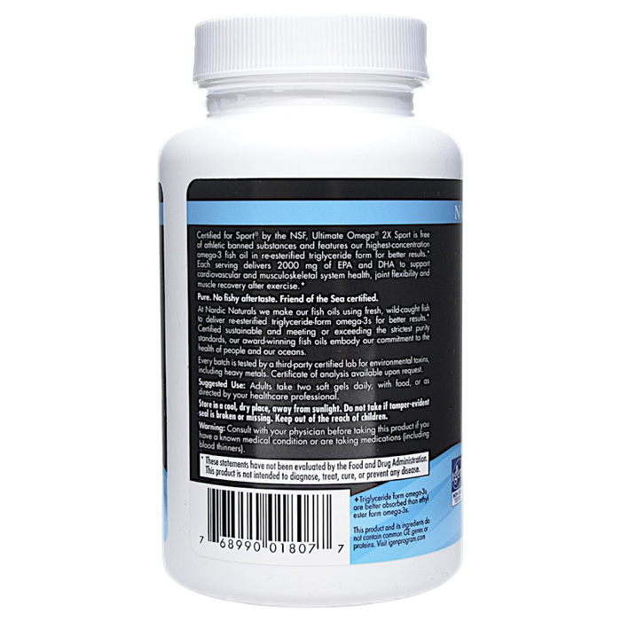 Nordic Naturals' Ultimate Omega 2X Sport 60 softgels Suggested Use