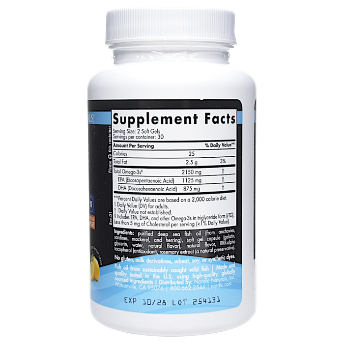 Nordic Naturals' Ultimate Omega 2X Sport 60 softgels Supplement Facts