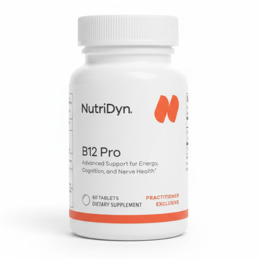 NutriDyn B12 Pro supplement bottle on a white background