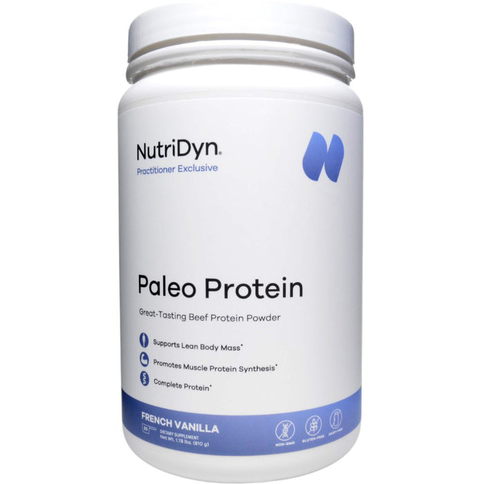 NutriDyn Paleo Protein French Vanilla container on a white background