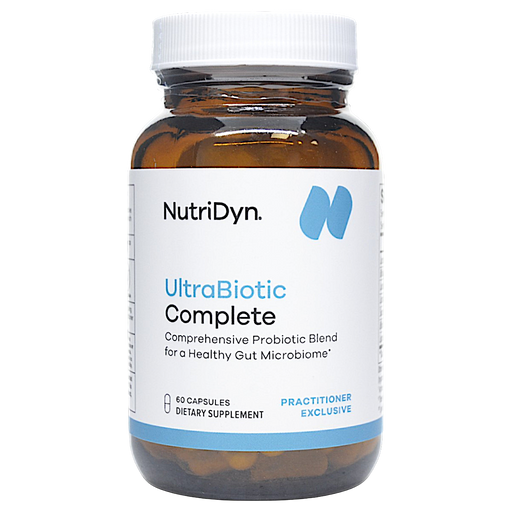 Bottle of NutriDyn's UltraBiotic Complete 60 Capsules