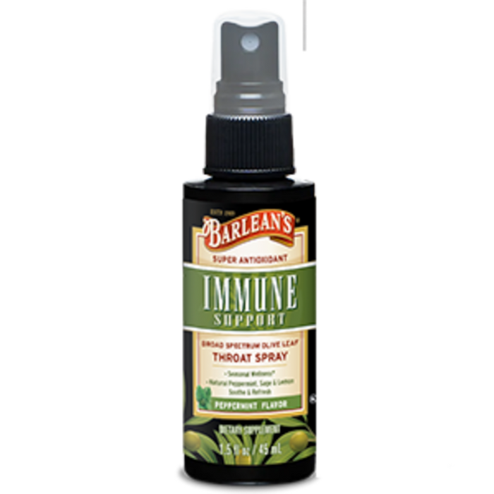 Olive Leaf Complex Throat Spray Peppermint 1.5 fl oz by Barlean's Organic Oils