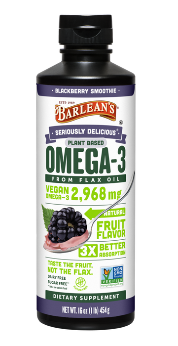 Omega-3 Vegan Blackberry Smoothie 16 fl oz by Barlean's Organic Oils