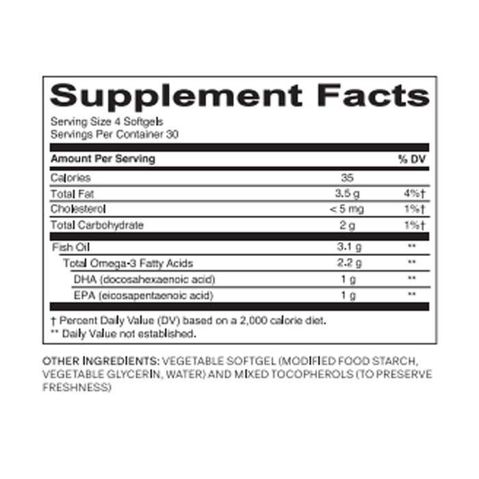 Omega-3 Pro 120 Softgels by Needed – supplement facts, prenatal omega-3 fish oil supplement 