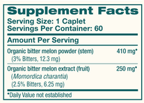 Organic Bitter Melon 60 Caplets by Himalaya Wellness supplement facts label

