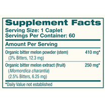 Organic Bitter Melon 60 Caplets by Himalaya Wellness supplement facts label

