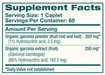 Organic Garcinia 60 Caplets by Himalaya Wellness supplement facts label
