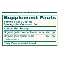 Organic Garlic 60 Caplets by Himalaya Wellness supplement facts label
