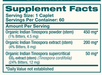 Organic Guduchi 60 Caplets by Himalaya Wellness supplement facts label
