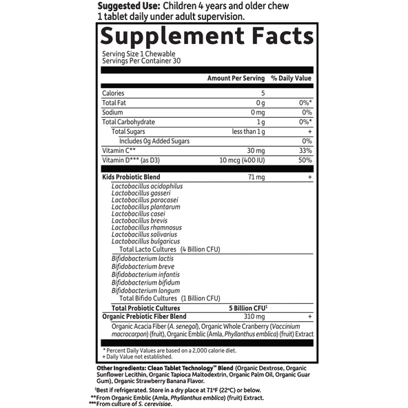 Dr. Formulated Organic Kids Probiotics 30 chews by Garden Of Life