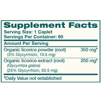 Organic Licorice 60 Caplets by Himalaya Wellness supplement facts
label
